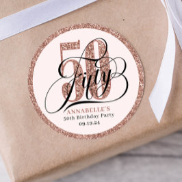 Adesivo Tipografia de aniversário do rosa Dourado Glitter 