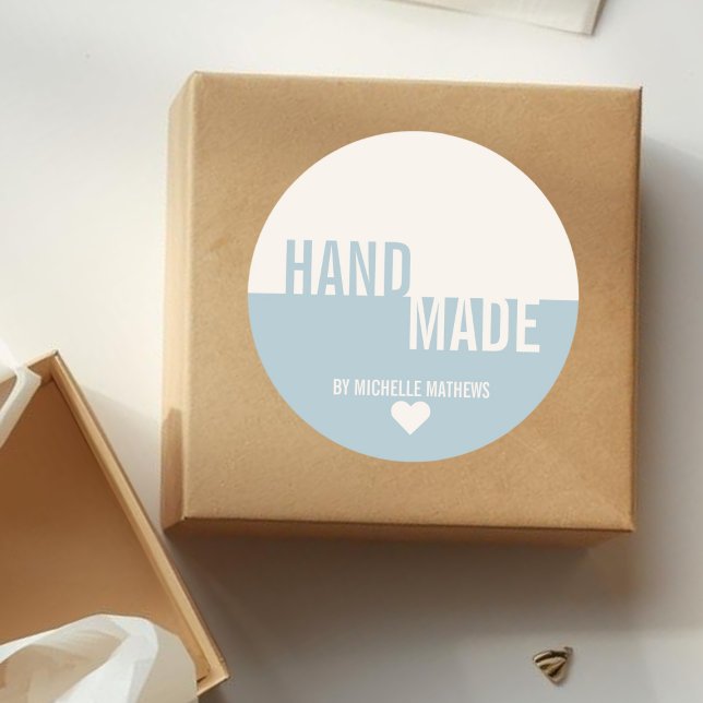 Adesivo Tipografia de bege azul moderno, empoeirada, feita (Criador carregado)