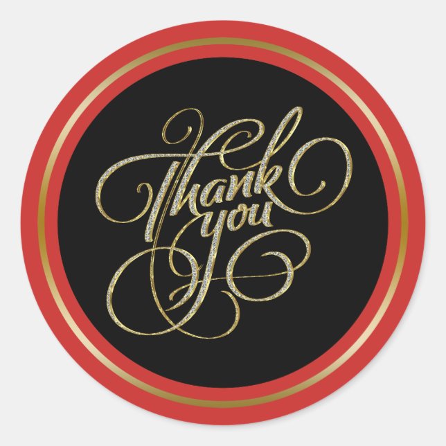 Adesivo Tipografia de Black & RedFrame Obrigado (Frente)