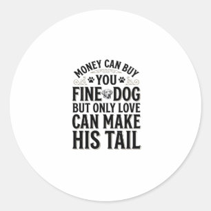 Adesivo Tipografia de Citação de Amor de Cachorro Vintage_