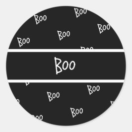 Adesivo Tipografia de Halloween boo preto e branco