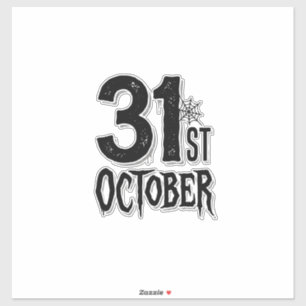 Adesivo Tipografia de Halloween de 31 de outubro vintage D