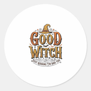 Adesivo Tipografia de Halloween de Bruxa Boa Vintage Desig