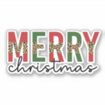 Adesivo Tipografia de Impressão Leopardo de Natal Moderno<br><div class="desc">Design de Tipografia de Leopardo de Natal Moderno!</div>