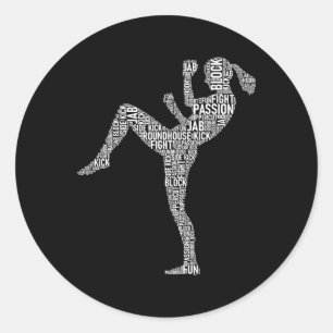 Adesivo Tipografia de Kickboxer - Kickboxing Artes Marciai