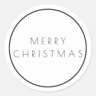 Adesivo Tipografia de Natal Minimalista Preto Branco