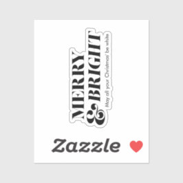 Adesivo Tipografia de Natal Moderno e feliz Brilhante