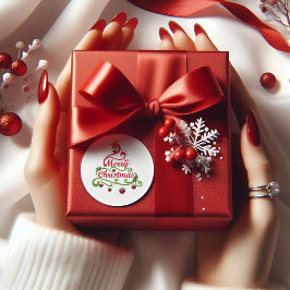 Adesivo Tipografia de Natal Moderno e Feliz no Pine Sticke