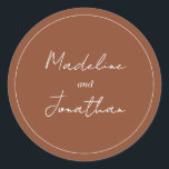 Adesivo Tipografia de Roteiro Manuscrito Terracota Simples<br><div class="desc">Adesivo Redondo Clássico Tipografia de Roteiro Manuscrito Terracota Simples</div>