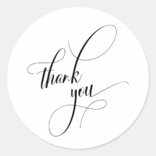 Adesivo Tipografia De Script Elegante Obrigado Simples