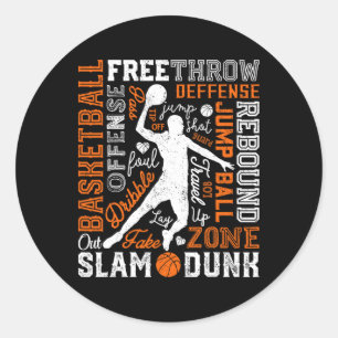 Adesivo Tipografia de Slam Dunk do Player de Bysketbyll Wo