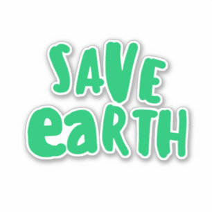 Adesivo Tipografia do Dia de Salvar a Terra, Eco Ambiental