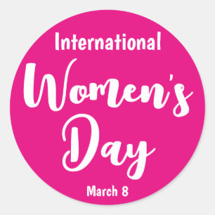 Adesivo Tipografia do Dia Internacional da Mulher Rosa