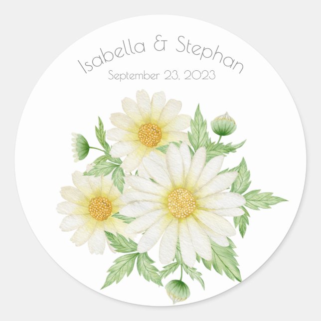Adesivo Tipografia do Tema Floral Branco da Daisies (Frente)