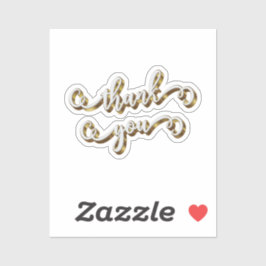 Adesivo Tipografia Dourada moderna Obrigado