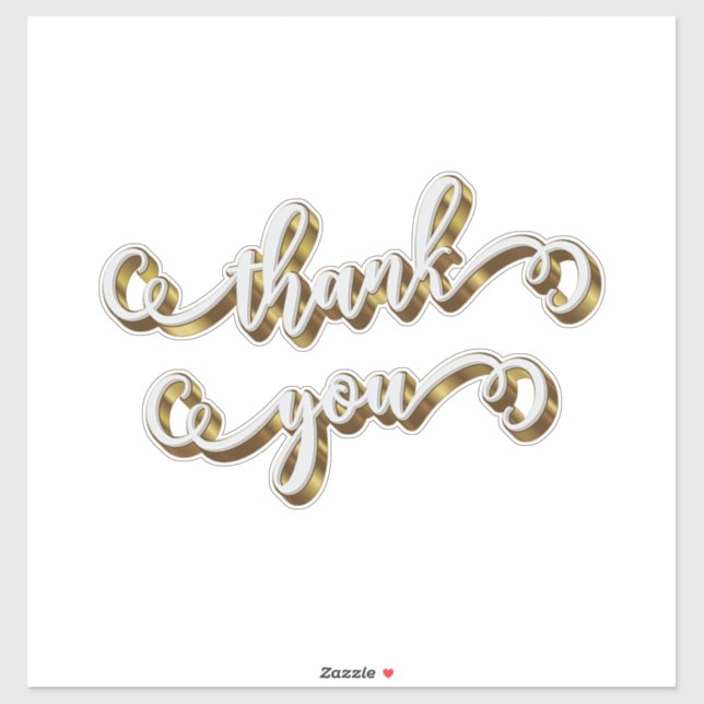 Adesivo Tipografia Dourada moderna Obrigado (Folha)