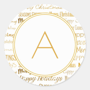 Adesivo Tipografia Dourado Monogrammed do Natal na moda