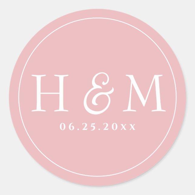 Adesivo Tipografia Elegante Simples Casamento Monograma (Frente)