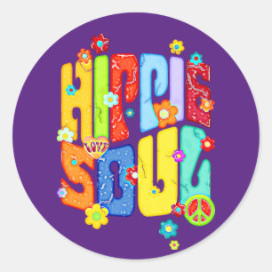 Adesivo Tipografia Engraçada - HIPPIE SOUL 1