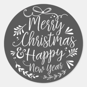 Adesivo Típografia Feliz de Natal Envelope Selo Dosagem