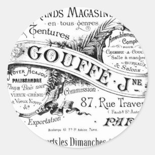 Adesivo tipografia francesa da propaganda do vintage