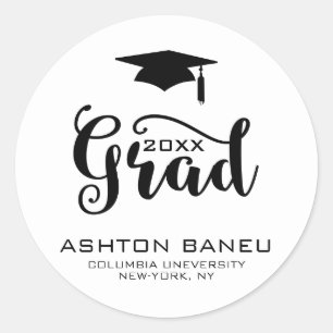 Adesivo Tipografia-Graduação preta moderna