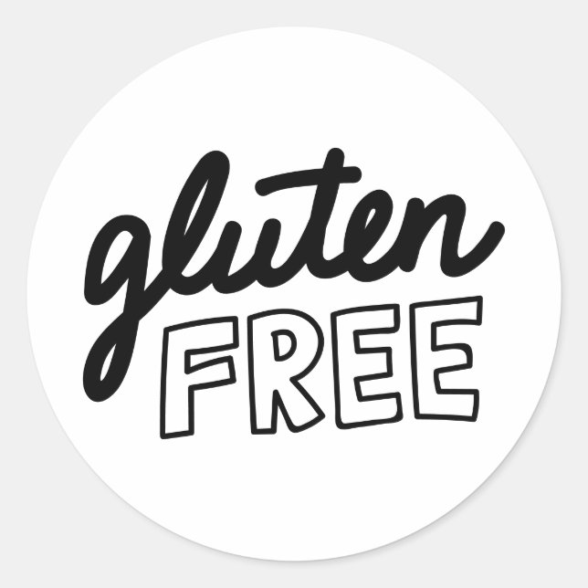 Adesivo Tipografia Gratuita Gluten (Frente)