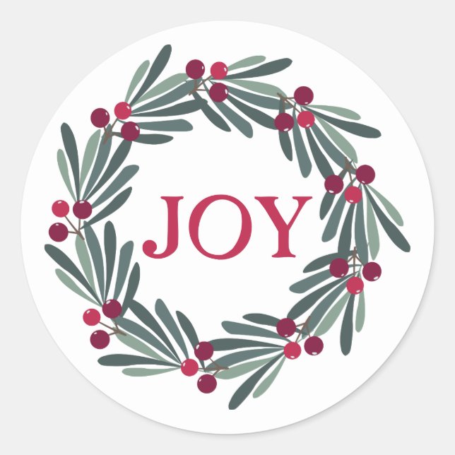Adesivo Tipografia Holly Berry Wreath Red (Frente)