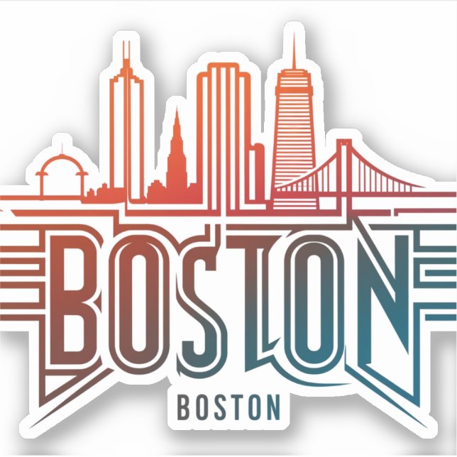 Adesivo Tipografia Horizonte de Boston (Frente)
