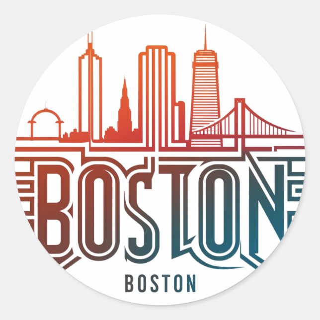 Adesivo Tipografia Horizonte de Boston (Frente)