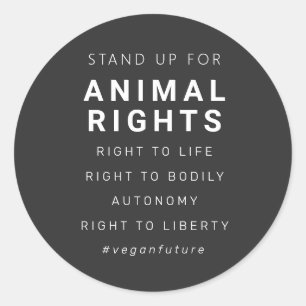 Adesivo Tipografia mínima dos direitos dos animais de veg