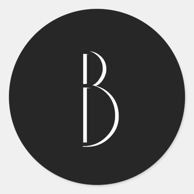 Adesivo Tipografia Mínima Moderna Mínima Branca de Monogra (Frente)