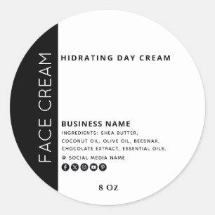 Adesivo Tipografia minimalista preta e branca creme facial