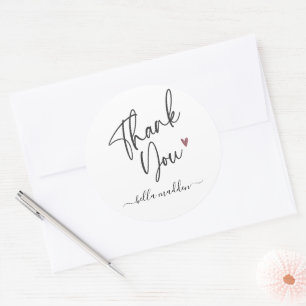 Adesivo Tipografia Minimalista, Preta e Branca, Obrigado