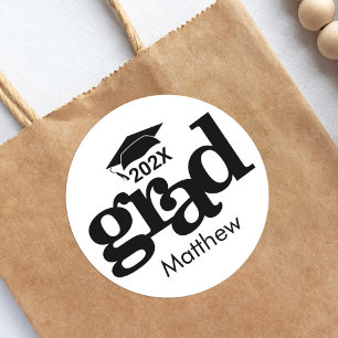 Adesivo Tipografia Moderna Branca de Graduação