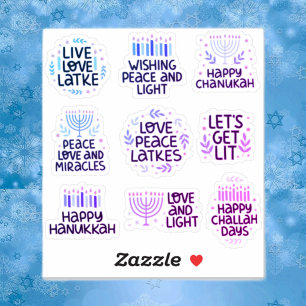 Adesivo Tipografia Moderna de Hanukkah Engraçada 
