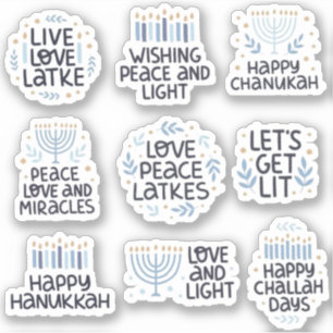 Adesivo Tipografia Moderna de Hanukkah Engraçada 
