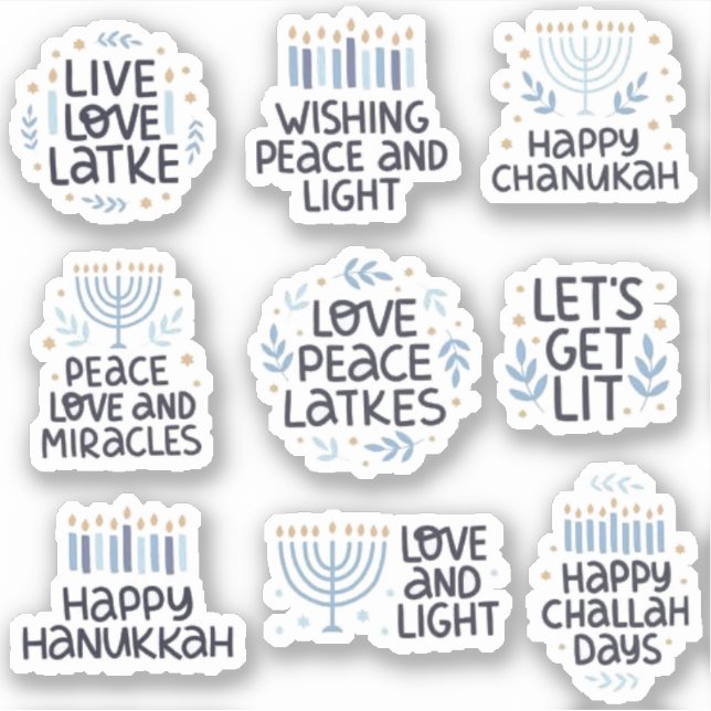 Adesivo Tipografia Moderna de Hanukkah Engraçada  (Frente)