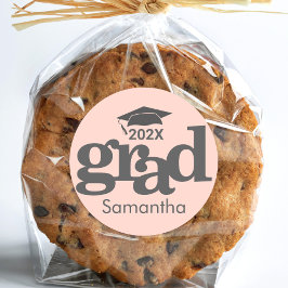 Adesivo Tipografia Moderna Negra De Graduação Rosa