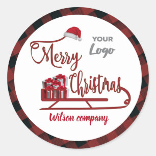 Adesivo Tipografia moderna Sledge Feliz Logotipo de Natal