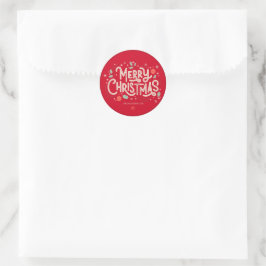 Adesivo Tipografia Moderna Vermelho Feliz Natal 
