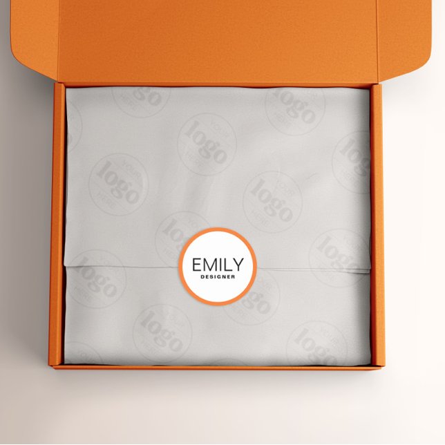 Adesivo Tipografia Negra Moderna Borda Laranja (Criador carregado)