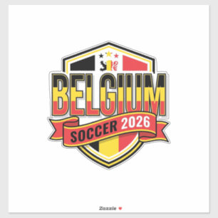 Adesivo Tipografia Negrita de Futebol da Bélgica 2026 País