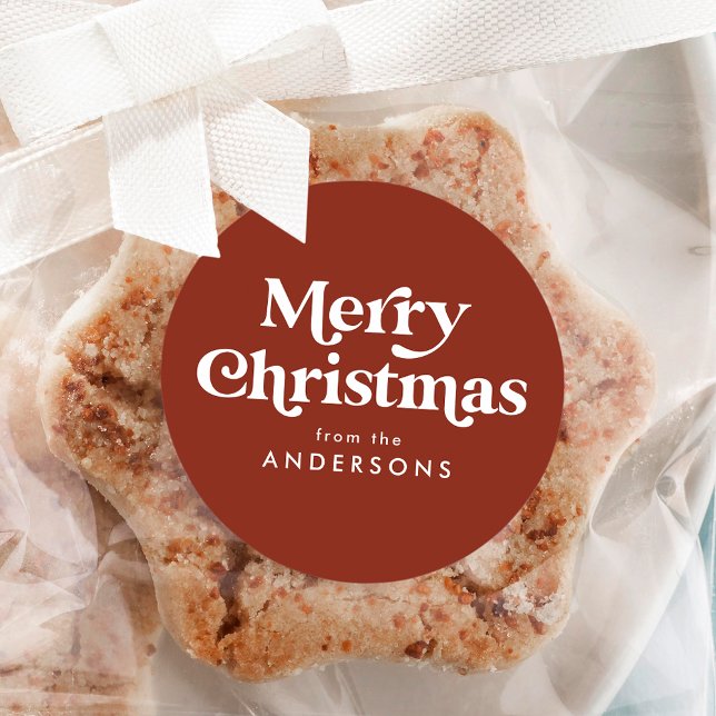 Adesivo Tipografia Retro Marrom Feliz Natal (Criador carregado)
