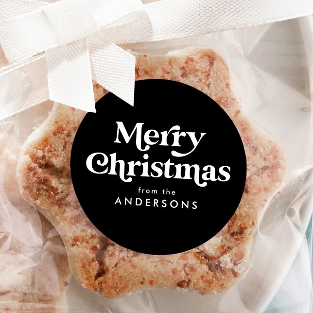 Adesivo Tipografia Retrô Negro Feliz Natal (Criador carregado)