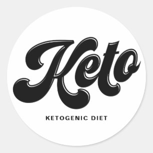 Adesivo Tipografia retro preta do roteiro do Keto