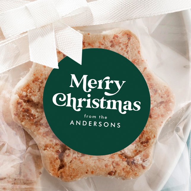 Adesivo Tipografia Retro Verde Feliz Natal (Criador carregado)