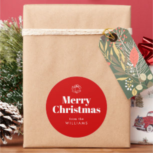 Adesivo Tipografia Retro Vermelho Feliz Natal