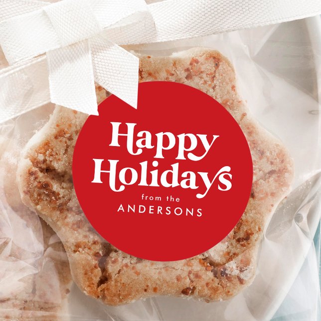 Adesivo Tipografia Retro Vermelho Feliz Natal (Criador carregado)