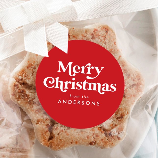 Adesivo Tipografia Retrorística Vermelha Feliz Natal (Criador carregado)